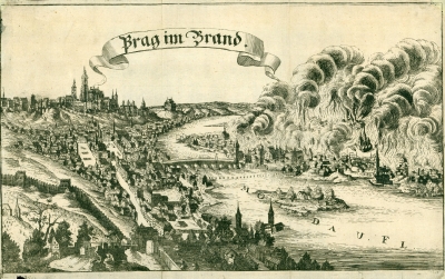 Pohled na horici Prahu roku 1689